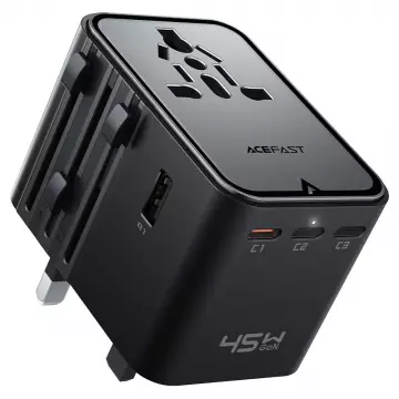 Адаптер ACEFAST [Z8] GaN Travel Plug Adapter 3xUSB-C+2xUSB 2500W+PD45W