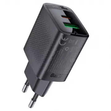 Адаптер ACEFAST [A78] Dual Port Fast Charger USB-C+USB 20W