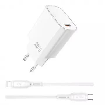 Адаптер WIWU [Wi-G007] Essential GaN Fast Charger USB-C 20W [with cable Lightning]