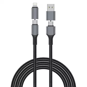 Кабель WIWU [Wi-C085] Fast Charging Cable Raptor Pro Series USB-A+USB-C to USB-C+Lightning 240W 1.2m
