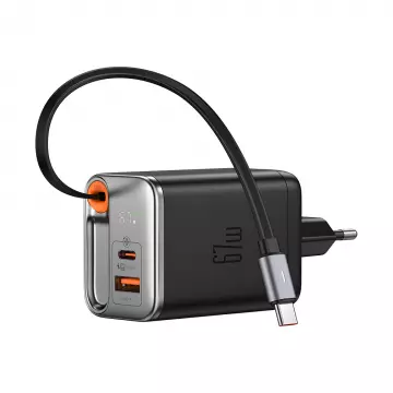 Адаптер Mcdodo [CH-4100] Display GaN Charger 67W [Built-in 65cm retractable cable USB-C]