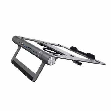 Док-станція WIWU [A821CH] Laptop Stand Hub 8in1 USB-C to 2xUSB-C+2xUSB3.0+HDMI+RJ45+SD/MicroSD