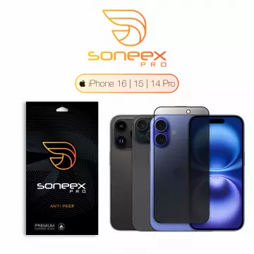 Захисне скло Soneex Pro для iPhone 14 Pro/15/16 2.5D Anti Peep