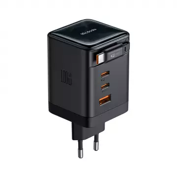 Адаптер Mcdodo [CH-8470] GaN 3xUSB-C+USB Fast Charging Station 100W [Built-in 65cm retractable cable USB-C]