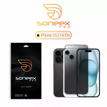 Захисне скло Soneex Pro для iPhone 14 Pro/15 2.5D Anti Peep