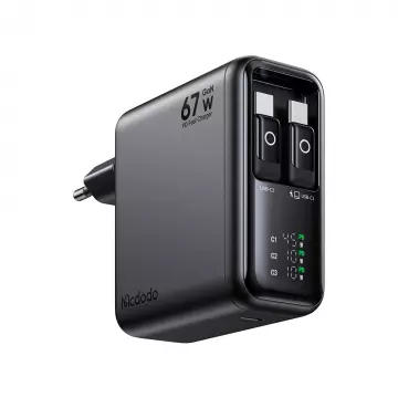 Адаптер Mcdodo [CH-8640] Display GaN Charger 67W [Built-in 65cm retractable cable USB-C]