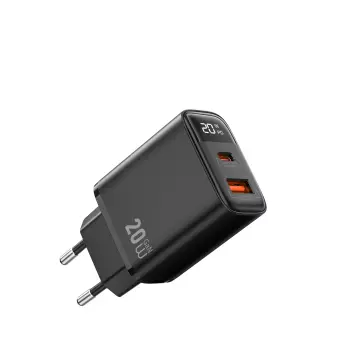 Адаптер WIWU [Wi-G009] Firefly GaN Fast Charger with Digital Display USB+USB-C 20W