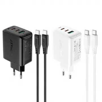 Адаптер ACEFAST [A13] Fast Charger 2xUSB-C+USB 65W [with cable USB-C]