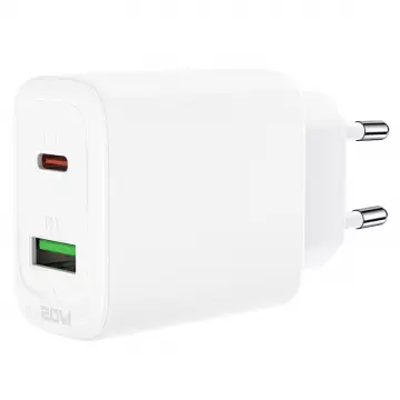 Адаптер ACEFAST [A25] Dual Port Fast Charger USB-C+USB 20W
