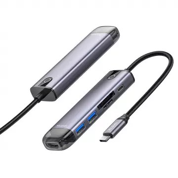 Адаптер Mcdodo [HU-7740] 6in1 USB-C to 2xUSB3.0+HDMI+SD/MicroSD+PD 100W