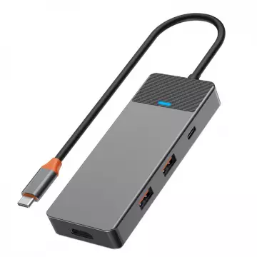 Хаб WIWU [A721HD] Linker 7in1 USB-C to USB-C+2xUSB3.1+HDMI+SD/MicroSD+PD 100W