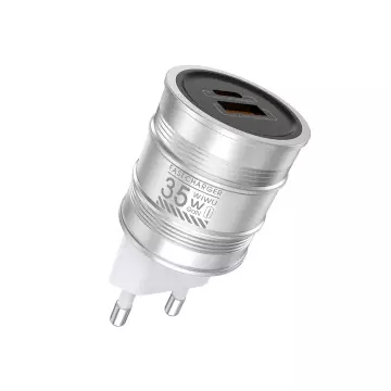 Адаптер WIWU [Wi-U028] Barrel GaN Fast Charger USB-C+USB 35W