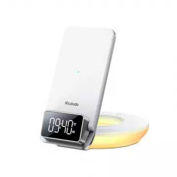 Бездротова Зарядка Mcdodo [CH-1610] Qi2 Desktop Wireless Charger with Alarm & Night Lamp 15W