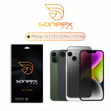 Захисне скло Soneex Pro для iPhone 13/13 Pro/14/16e/17e 2.5D Anti Peep