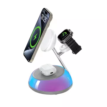 Бездротова Зарядка WIWU [Wi-W036] Qi2 Wireless Charging Station 3in1 Aurora Series