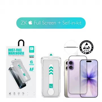 Захисне скло ZK для iPhone 16 Pro/17 2.5D Full Screen [Self-in kit]