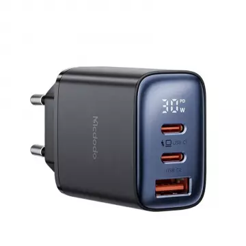 Адаптер Mcdodo [CH-2180] Digital Display Fast Charger 2xUSB-C+USB 30W