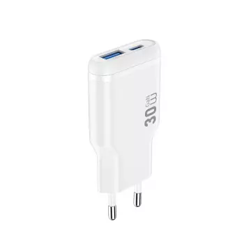 Адаптер WIWU [Wi-G033] Essen Slim Ultra GaN Fast Charger USB+USB-C 30W