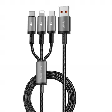 Кабель WIWU [Wi-C059] Titanlink Series USB to Lightning+USB-C+Micro-USB 66W 1.2m