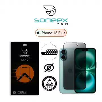 Захисне скло Soneex Pro для iPhone 14 Pro Max/15 Plus/16 Plus 2.5D Anti Peep